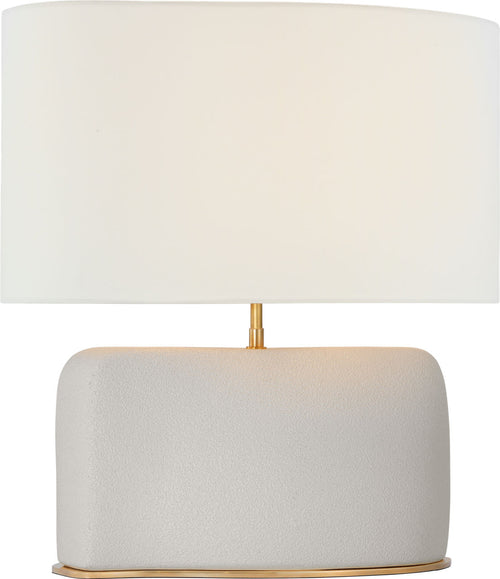 Amantani Medium Sculpted Form Table Lamp | Porous White | Linen Shade