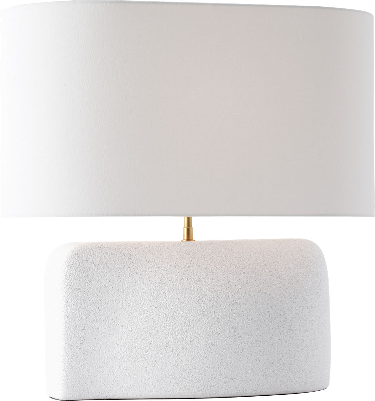 Amantani Medium Sculpted Form Table Lamp | Porous White | Linen Shade