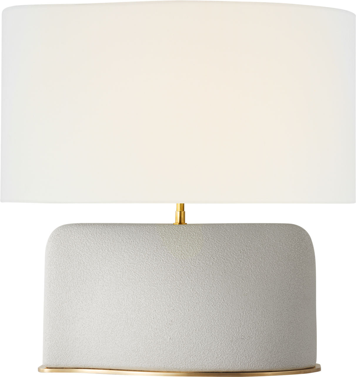 Amantani Medium Sculpted Form Table Lamp | Porous White | Linen Shade