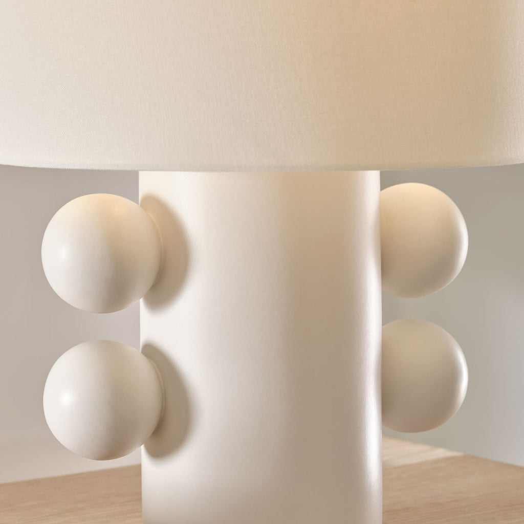 Tiglia Low Table Lamp | Plaster White | Linen Shade