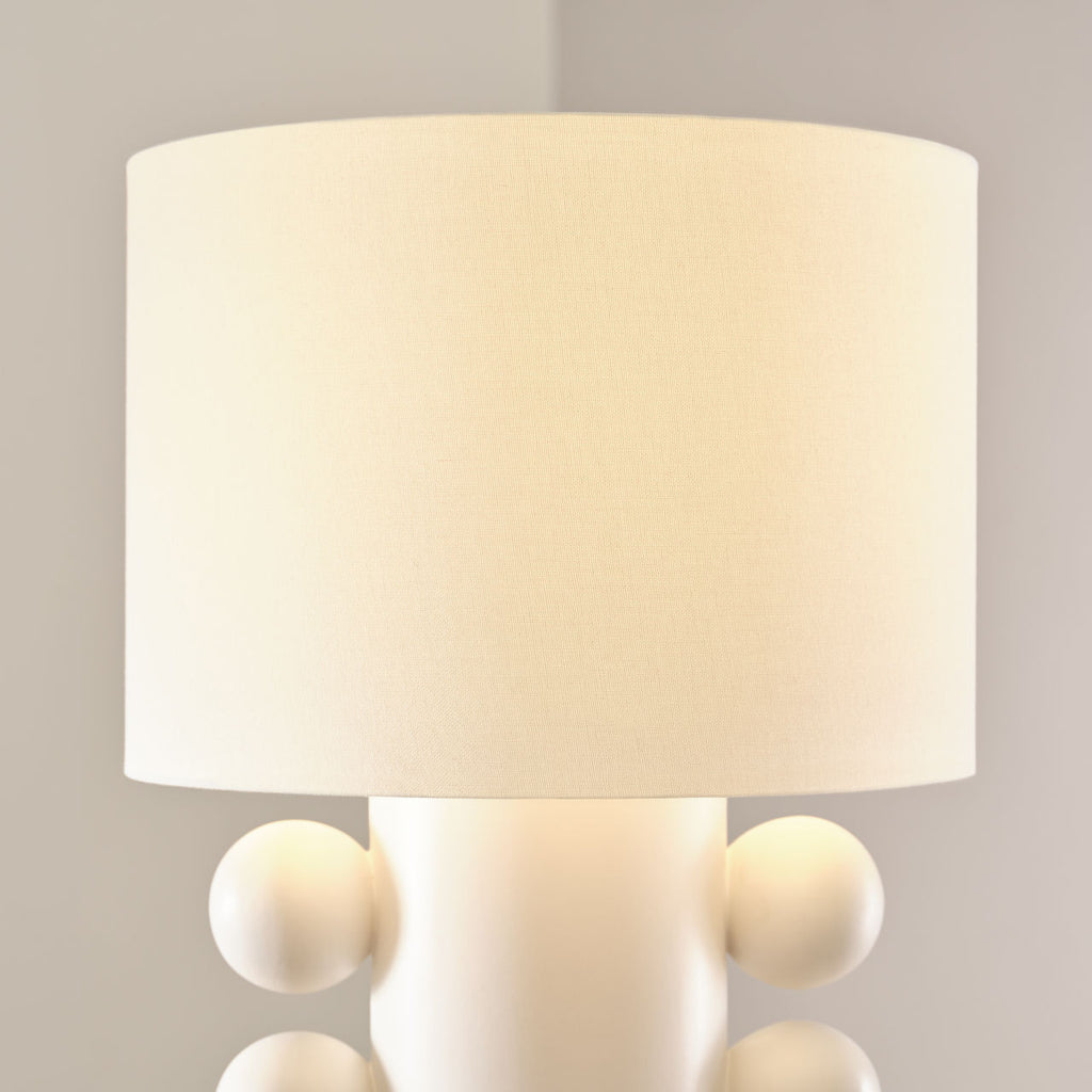 Tiglia Low Table Lamp | Plaster White | Linen Shade