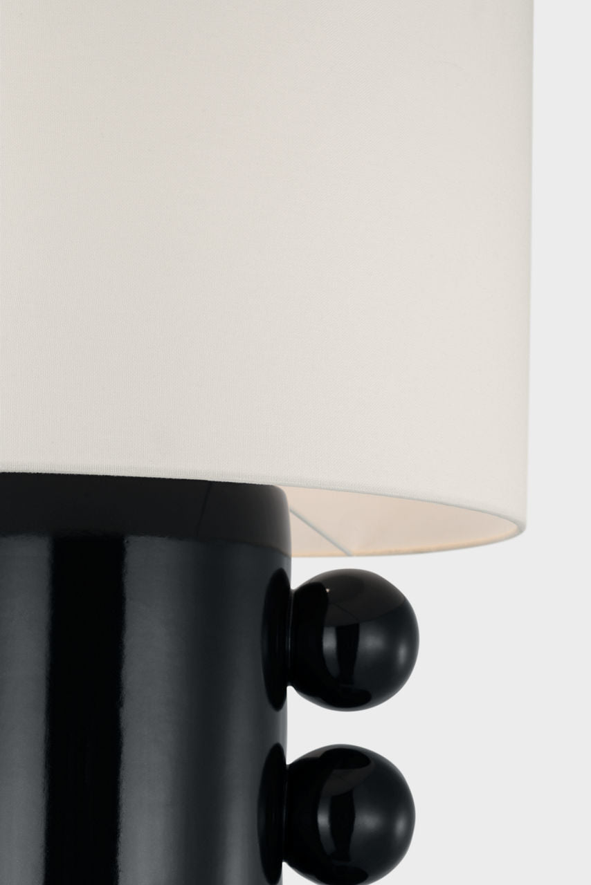 Tiglia Tall Cordless Table Lamp | Black | Linen Shade