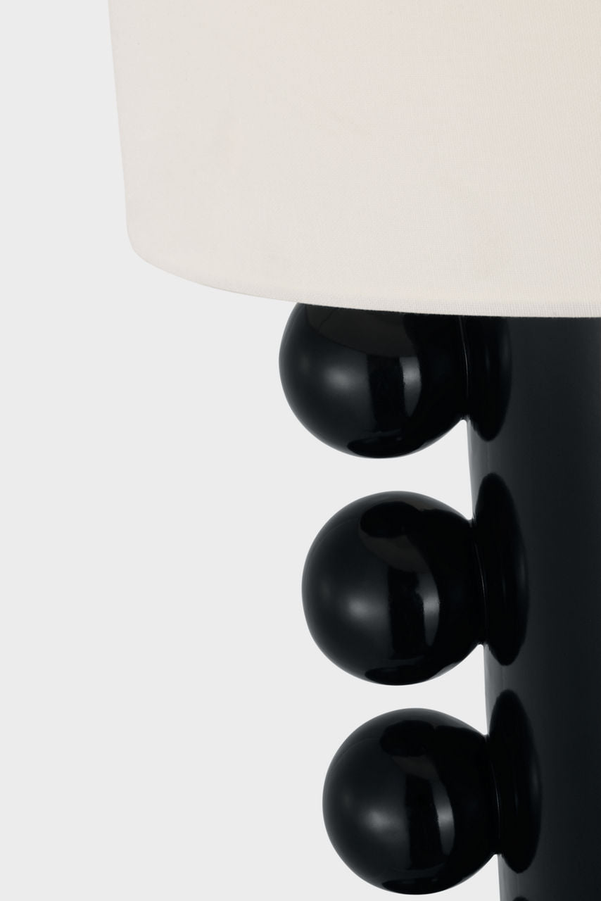Tiglia Tall Cordless Table Lamp | Black | Linen Shade