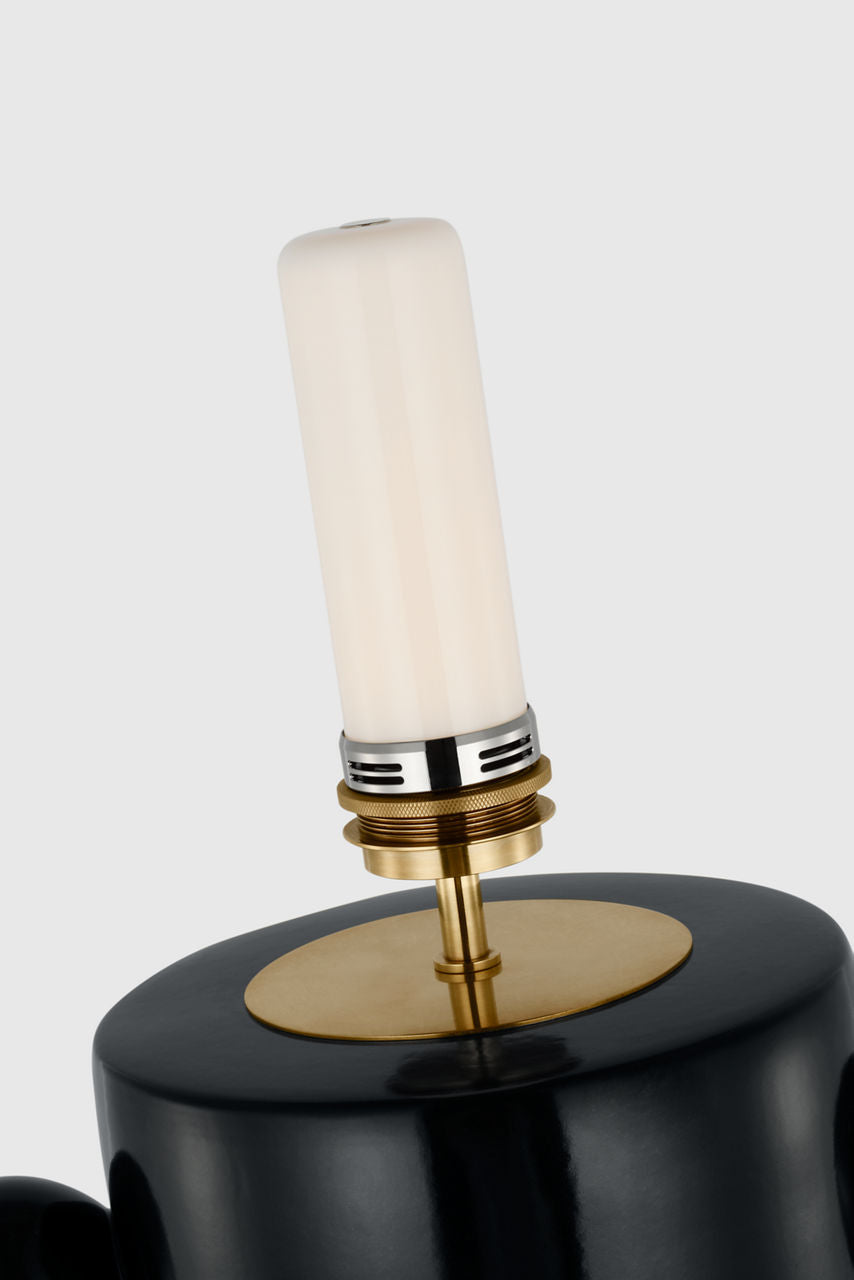 Tiglia Tall Cordless Table Lamp | Black | Linen Shade
