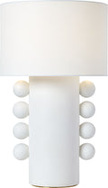 Tiglia Tall Table Lamp | Plaster White | Linen Shade
