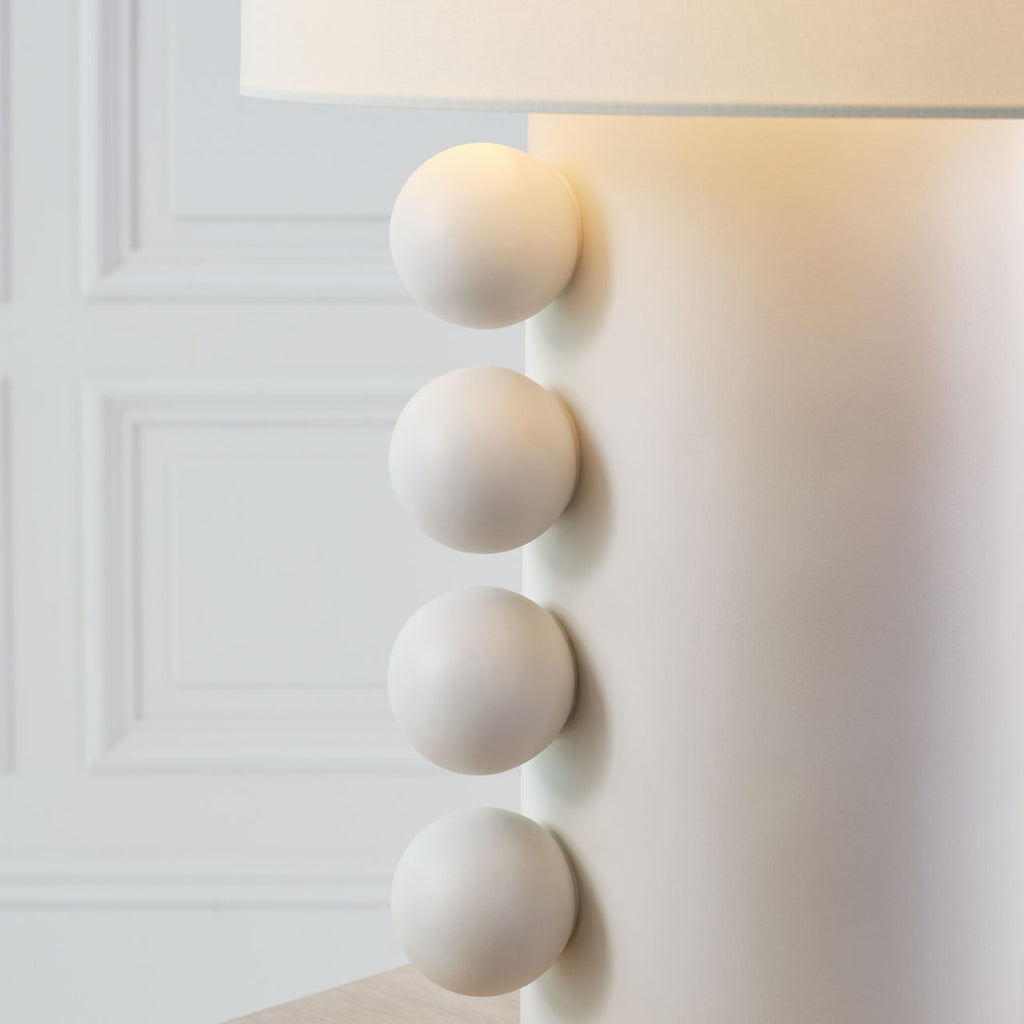 Tiglia Tall Table Lamp | Plaster White | Linen Shade