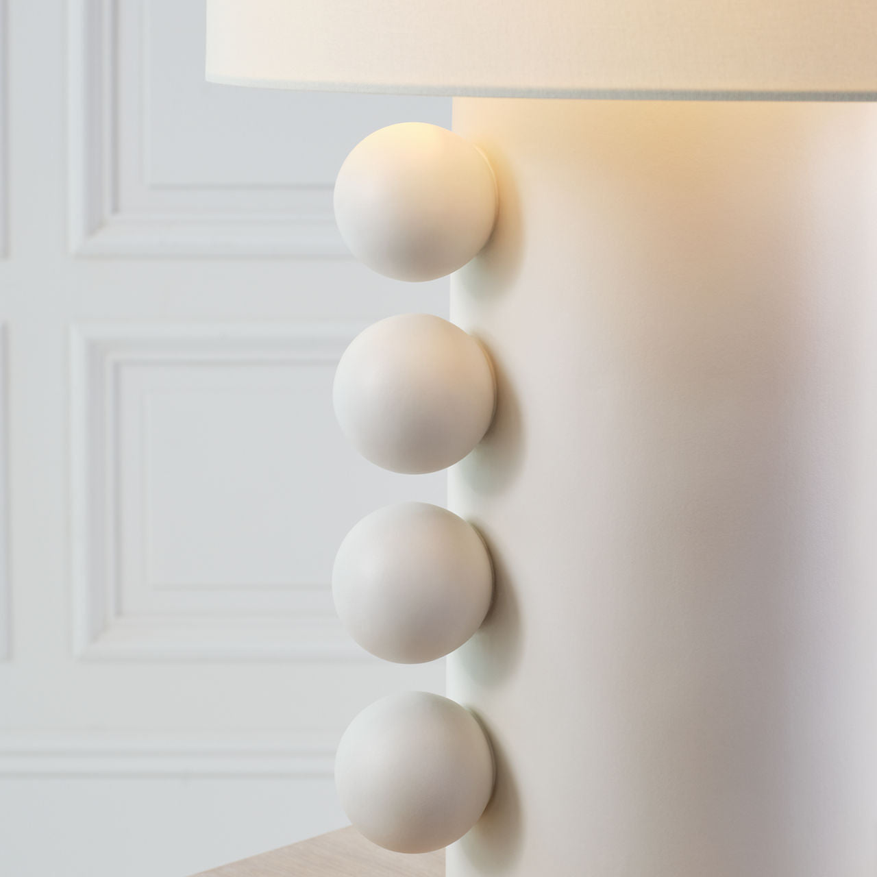 Tiglia Tall Table Lamp | Plaster White | Linen Shade