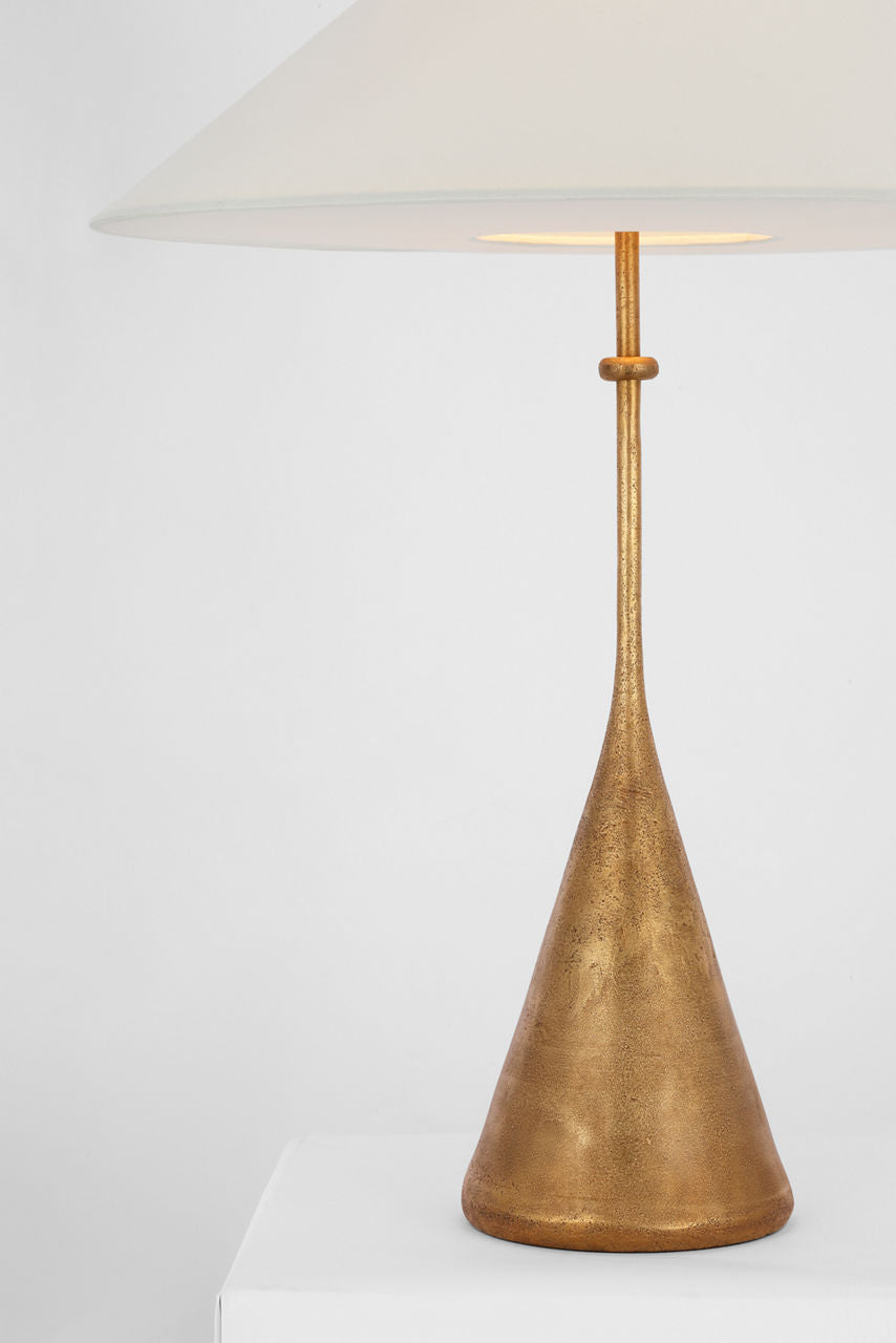 Zealous 30" Table Lamp | Museum Brass | Linen Shade