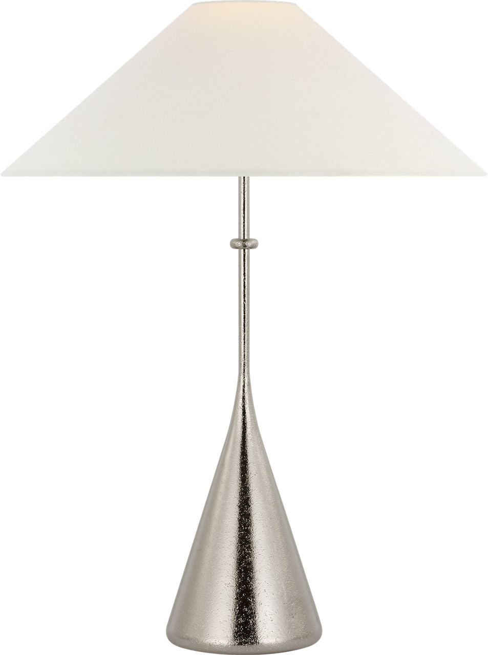 Zealous 30" Table Lamp | Museum Nickel | Linen Shade