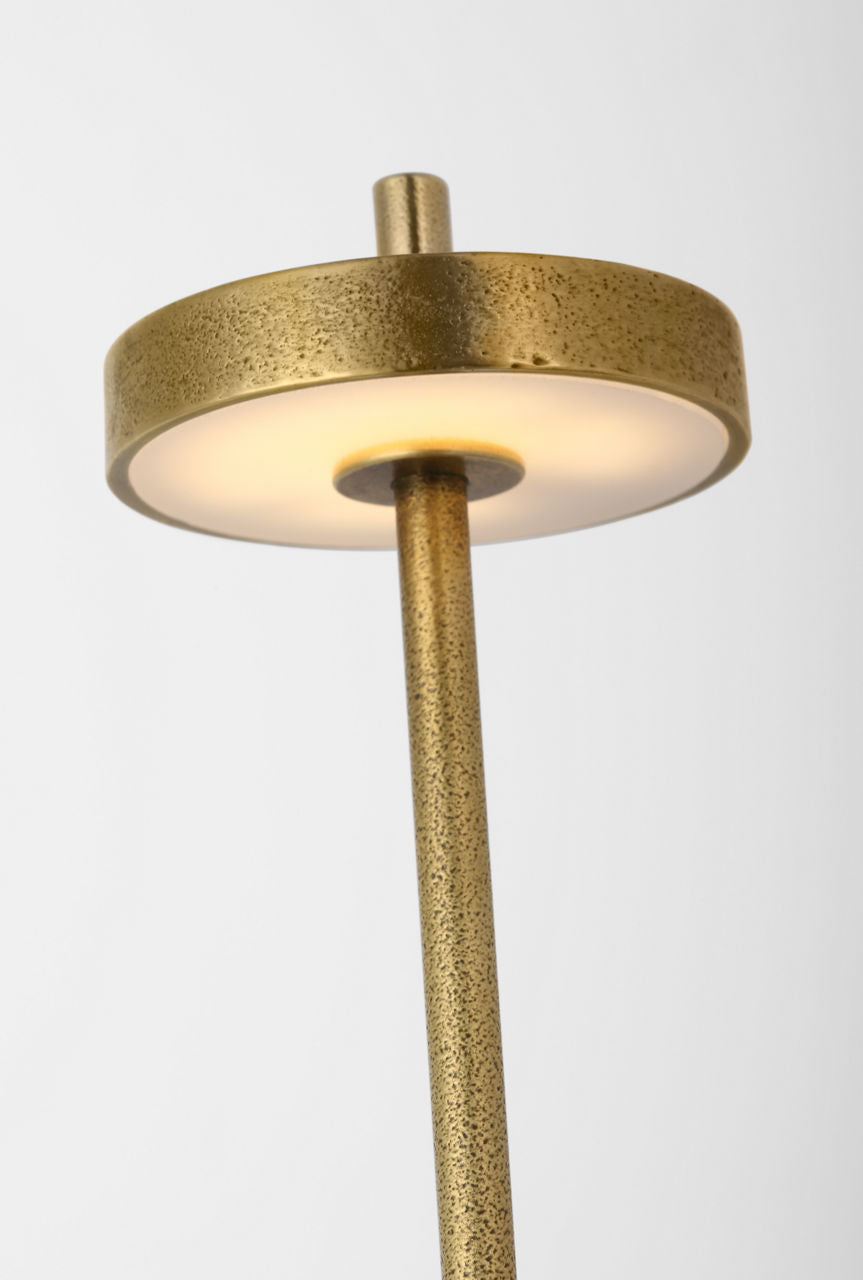 Sene 12" Rechargeable Table Lamp | Museum Brass