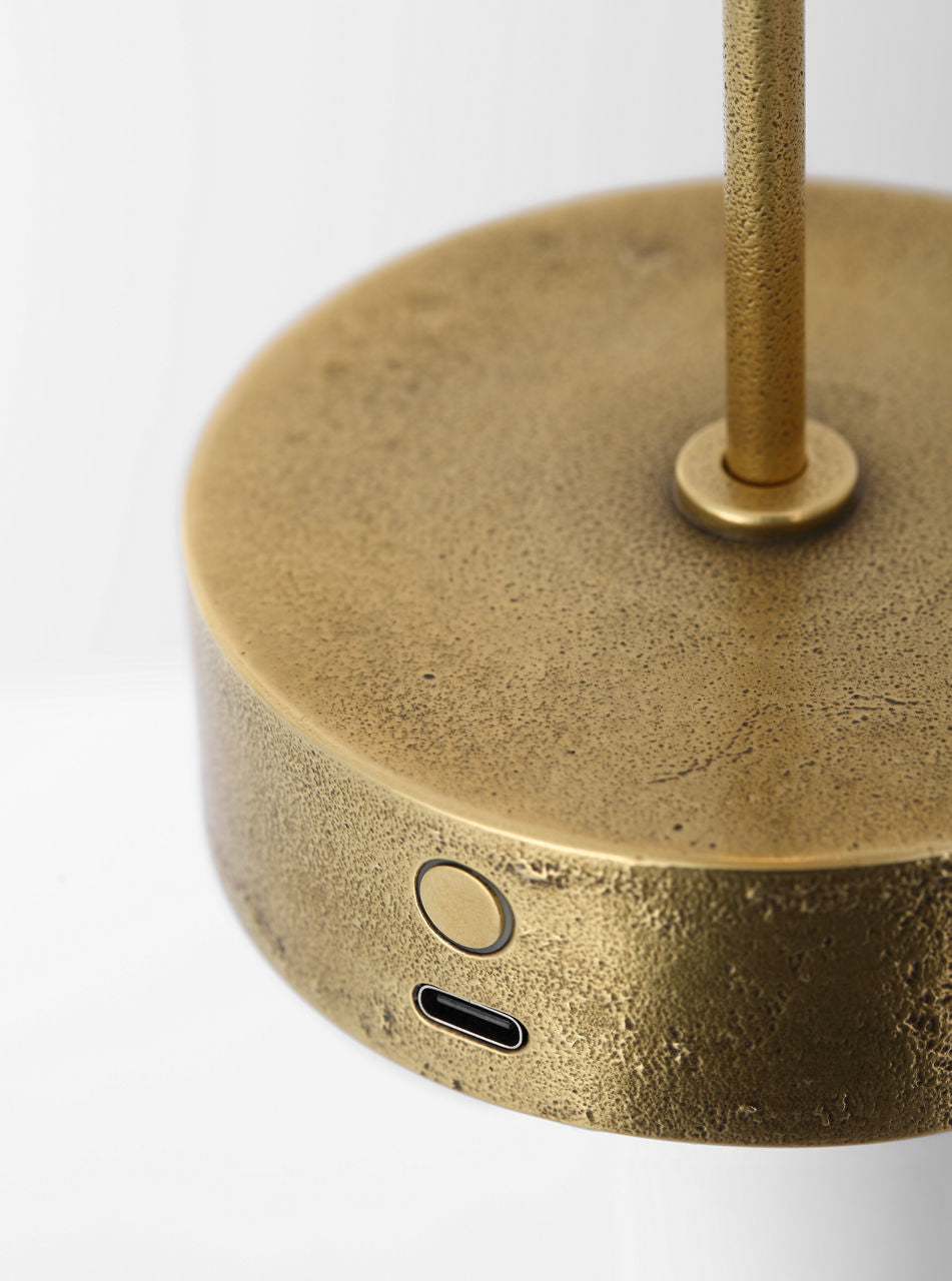 Sene 12" Rechargeable Table Lamp | Museum Brass