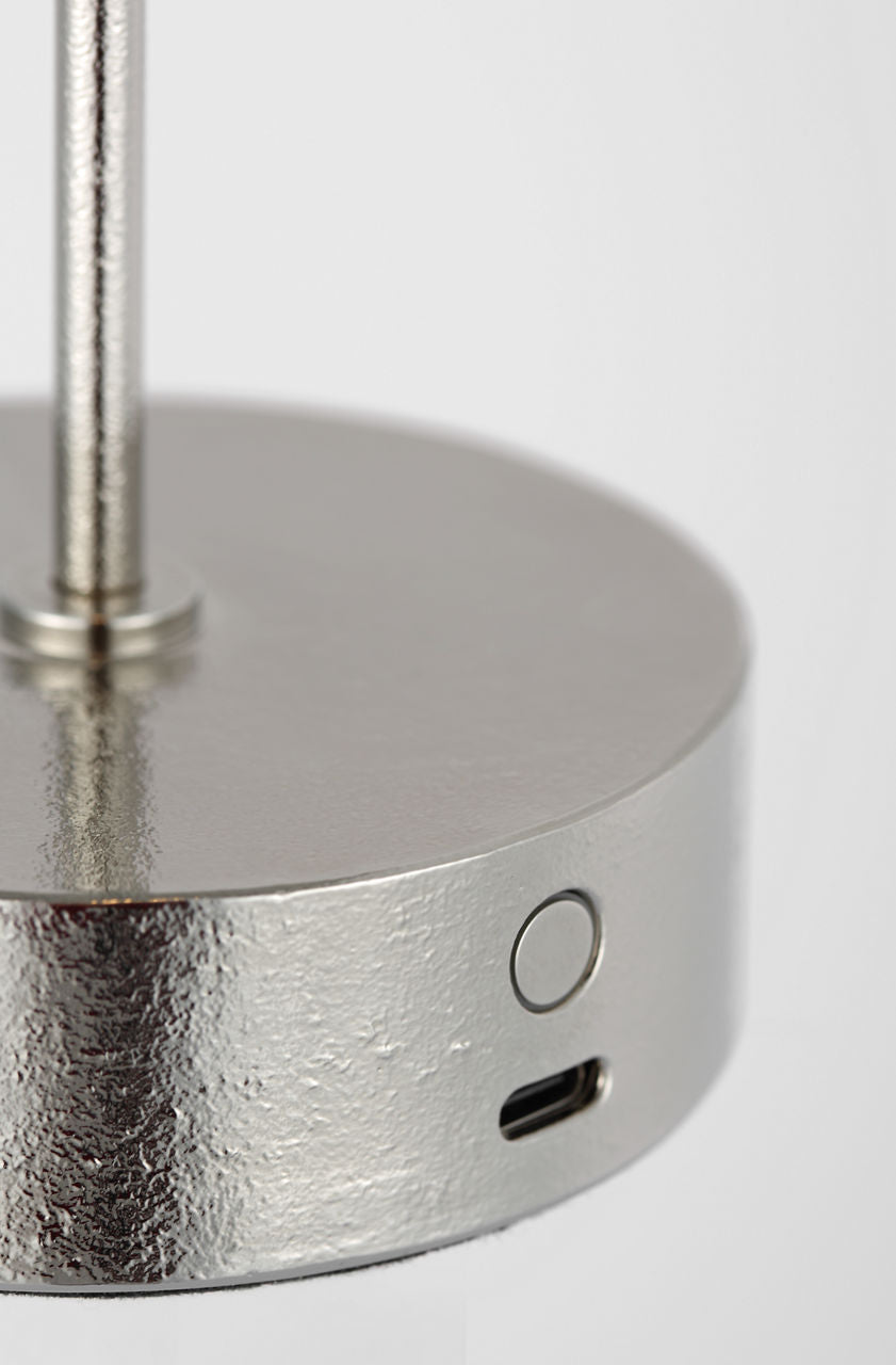 Sene 12" Rechargeable Table Lamp | Museum Nickel