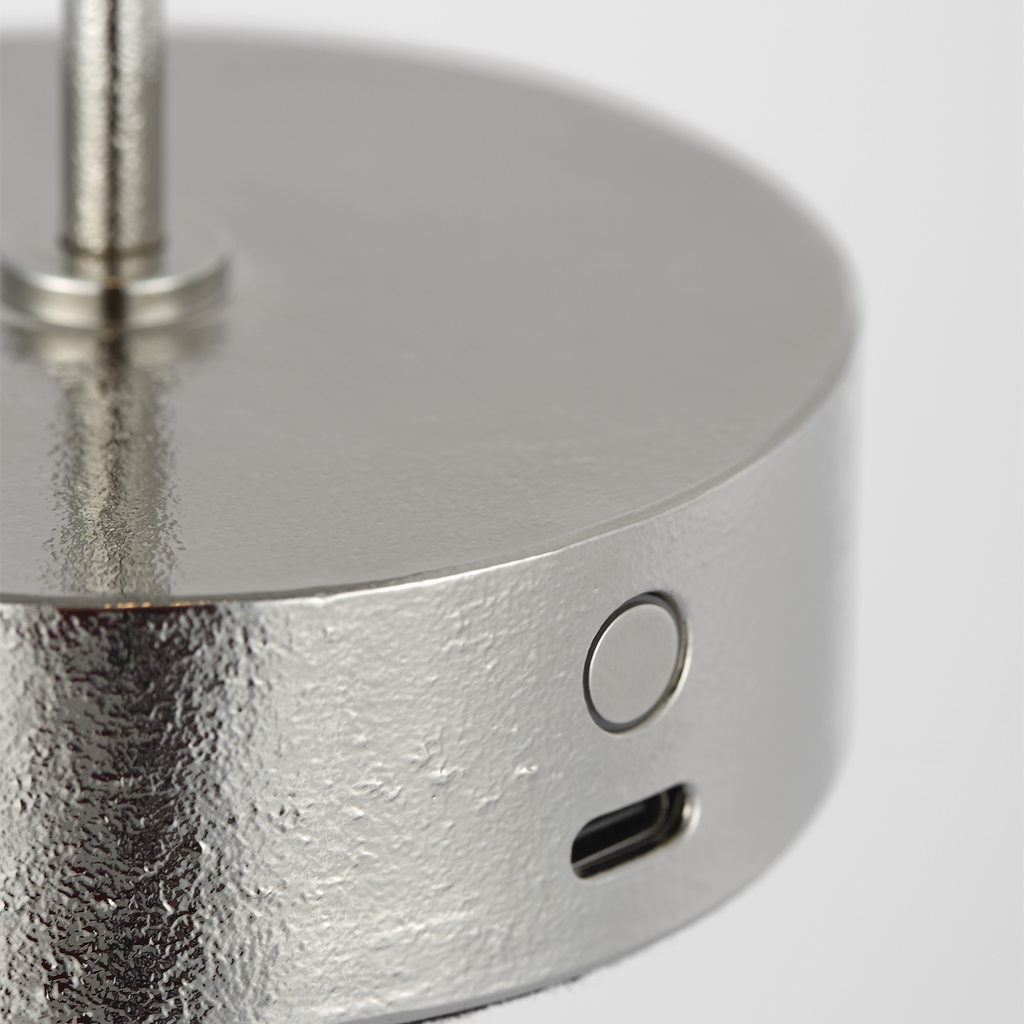 Sene 12" Rechargeable Table Lamp | Museum Nickel