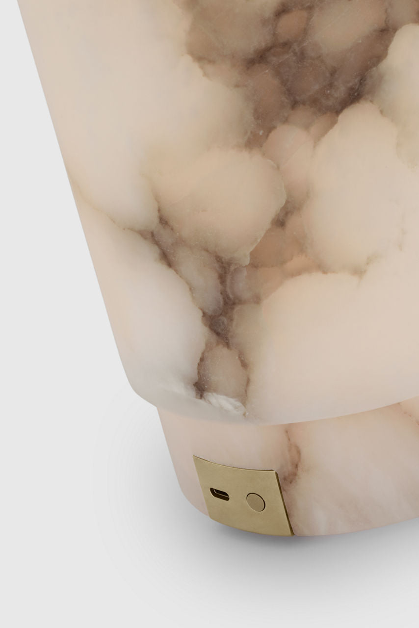 Tourne 12" Rechargeable Table Lamp | Alabaster
