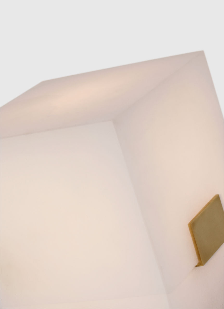 Covet 6" Rechargeable Accent Lamp | Alabaster and Antique-Burnished Brass