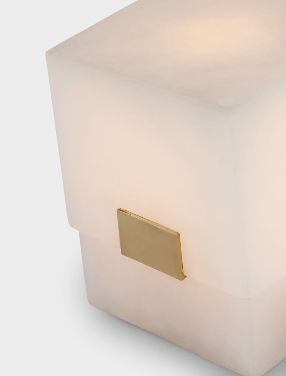 Covet 6" Rechargeable Accent Lamp | Alabaster and Antique-Burnished Brass