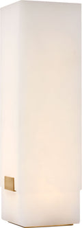 Covet 16" Rechargeable Table Lamp | Alabaster and Antique-Burnished Brass