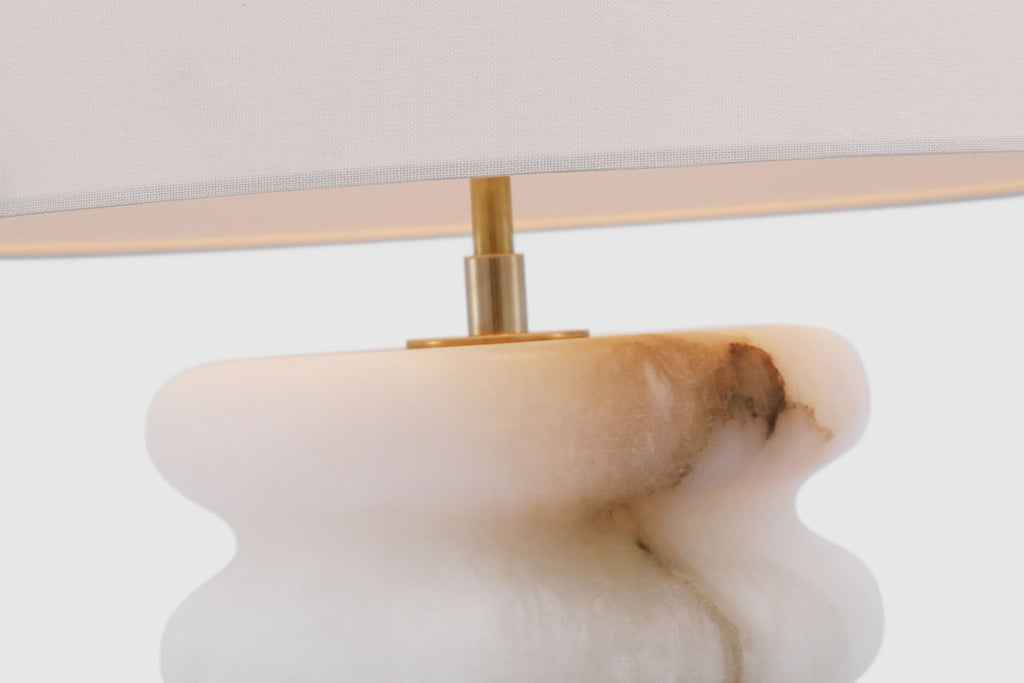 Onda Medium Table Lamp | Alabaster | Linen Shade