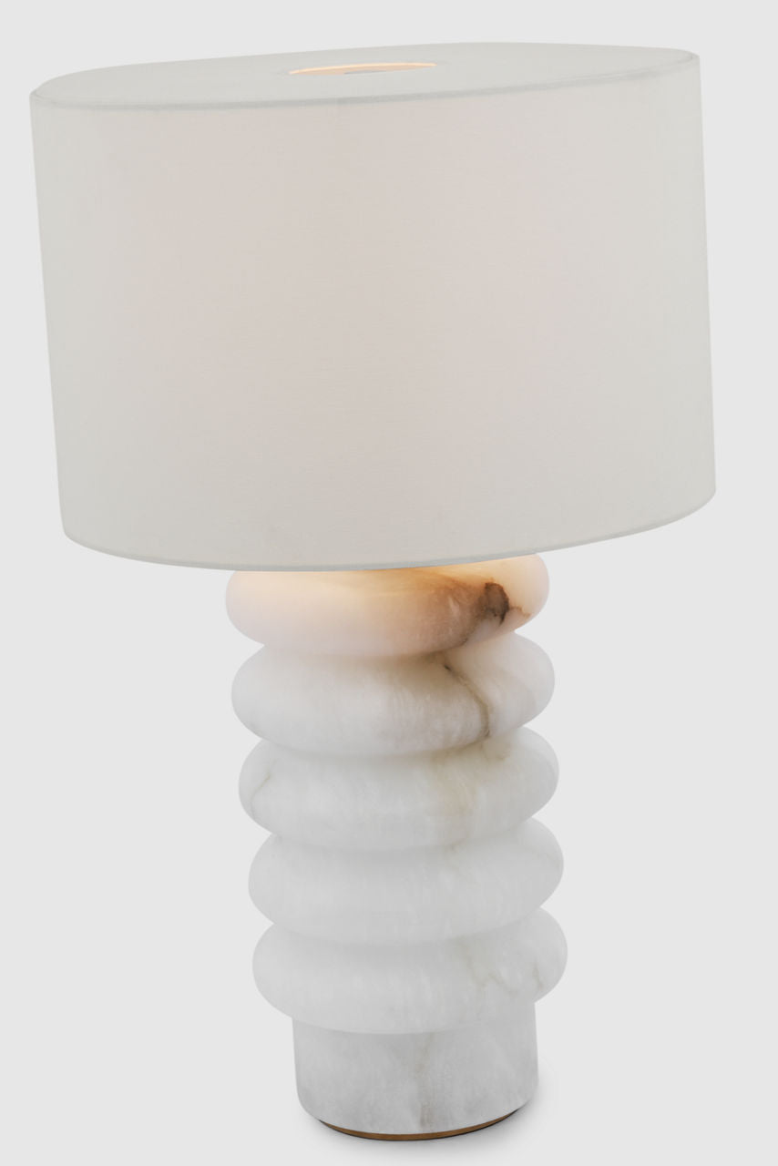 Onda Medium Table Lamp | Alabaster | Linen Shade