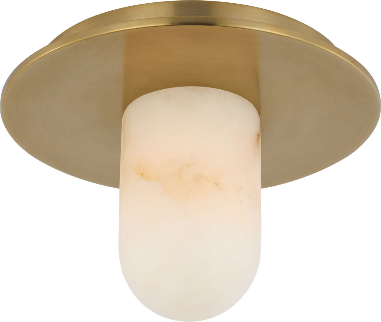 Fosse 6" Solitaire Flush Mount | Antique-Burnished Brass | Alabaster