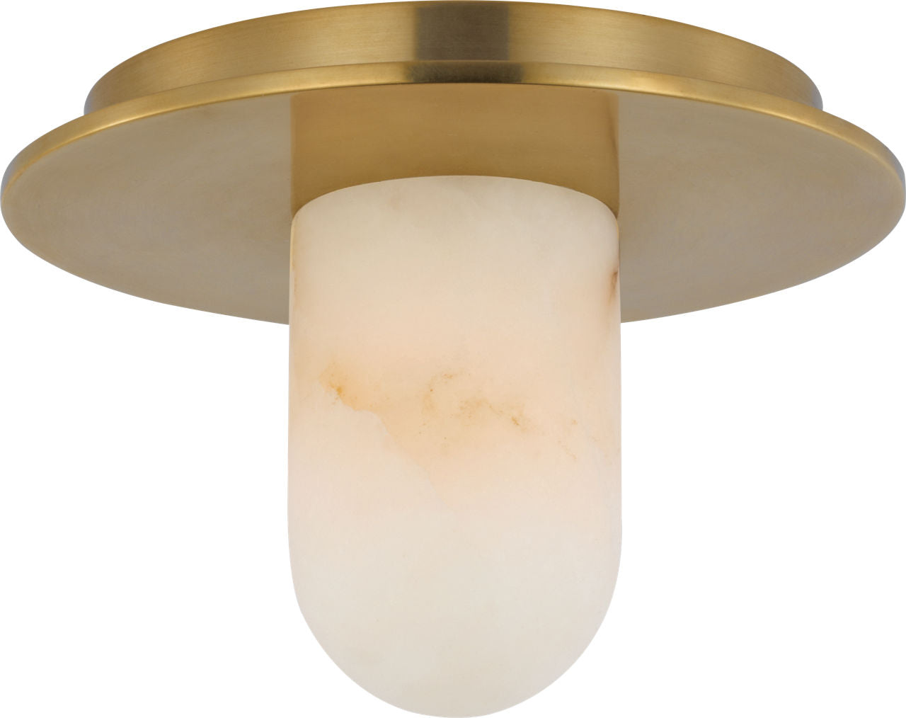 Fosse 6" Solitaire Flush Mount | Antique-Burnished Brass | Alabaster