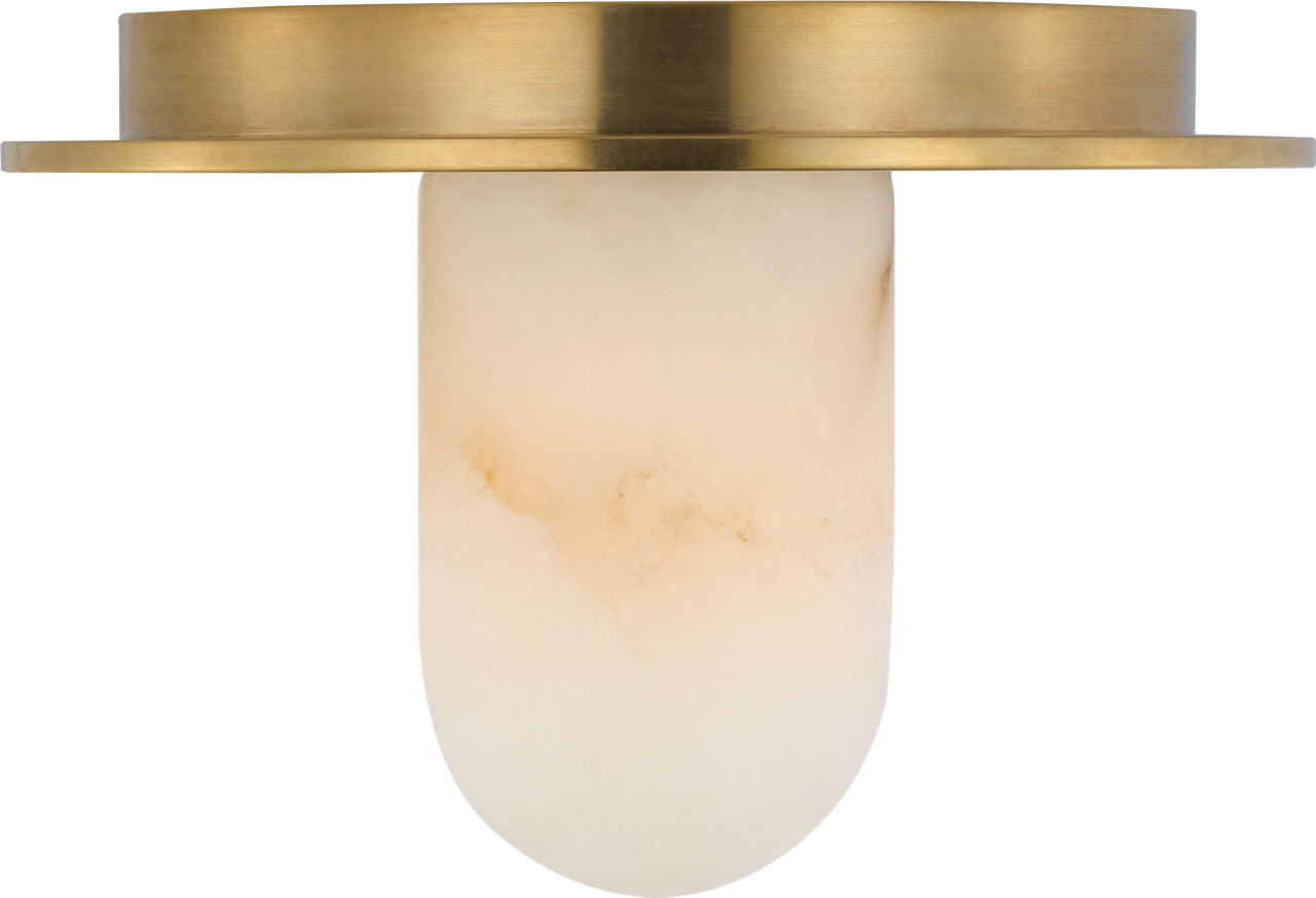 Fosse 6" Solitaire Flush Mount | Antique-Burnished Brass | Alabaster