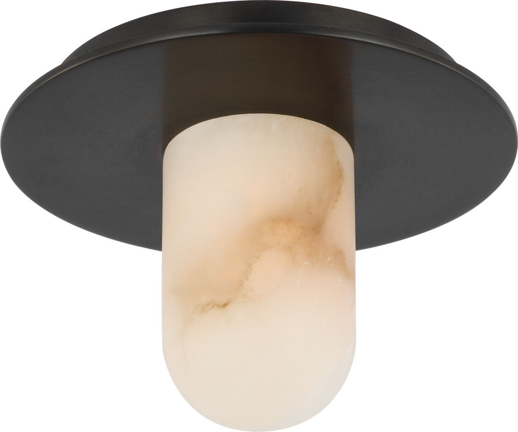 Fosse 6" Solitaire Flush Mount | Bronze | Alabaster