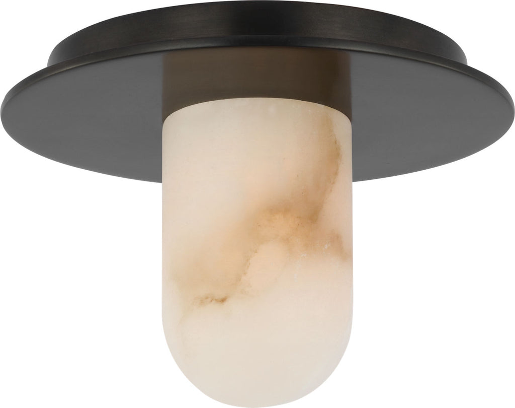 Fosse 6" Solitaire Flush Mount | Bronze | Alabaster