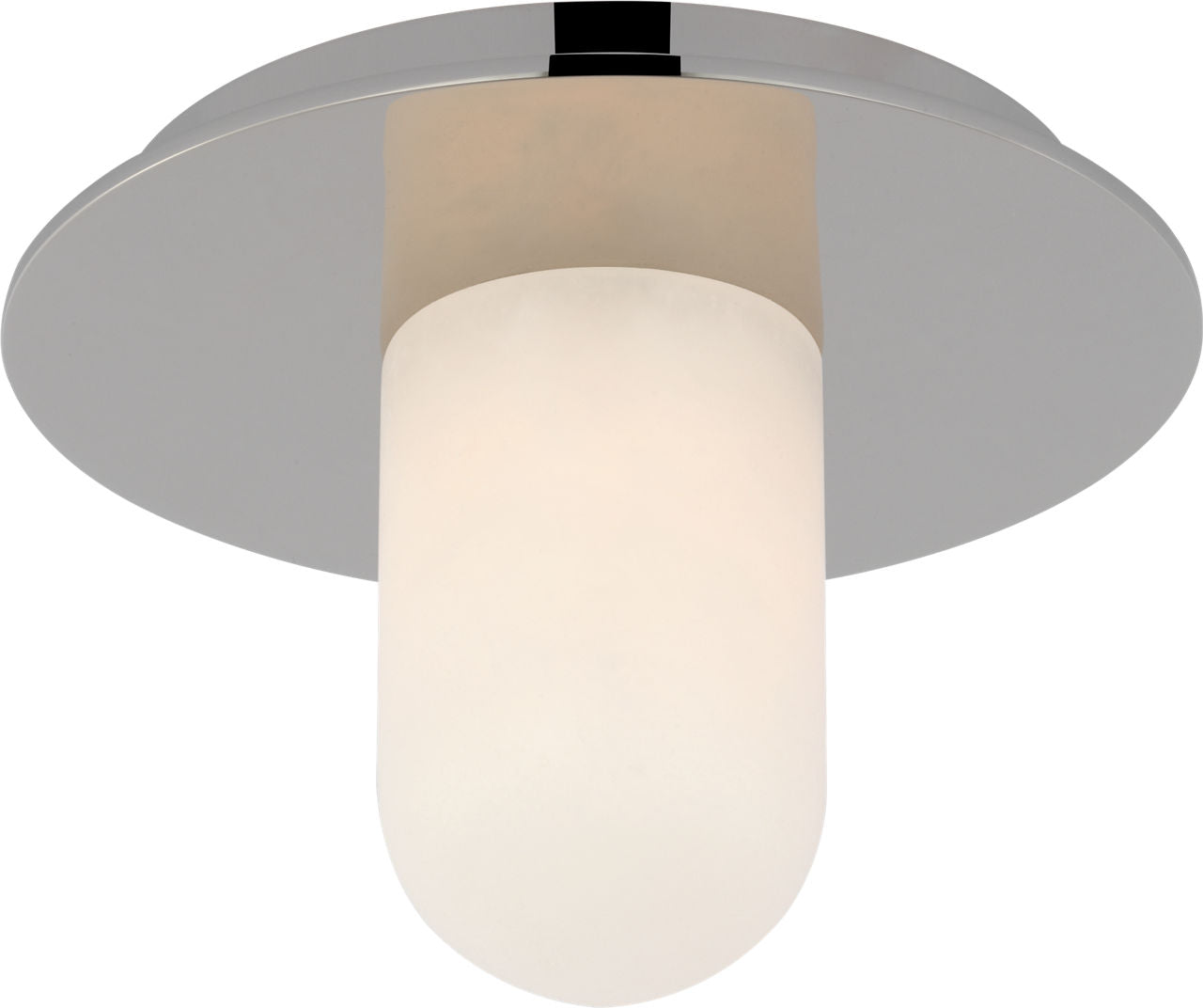 Fosse 6" Solitaire Flush Mount | Polished Nickel | Alabaster