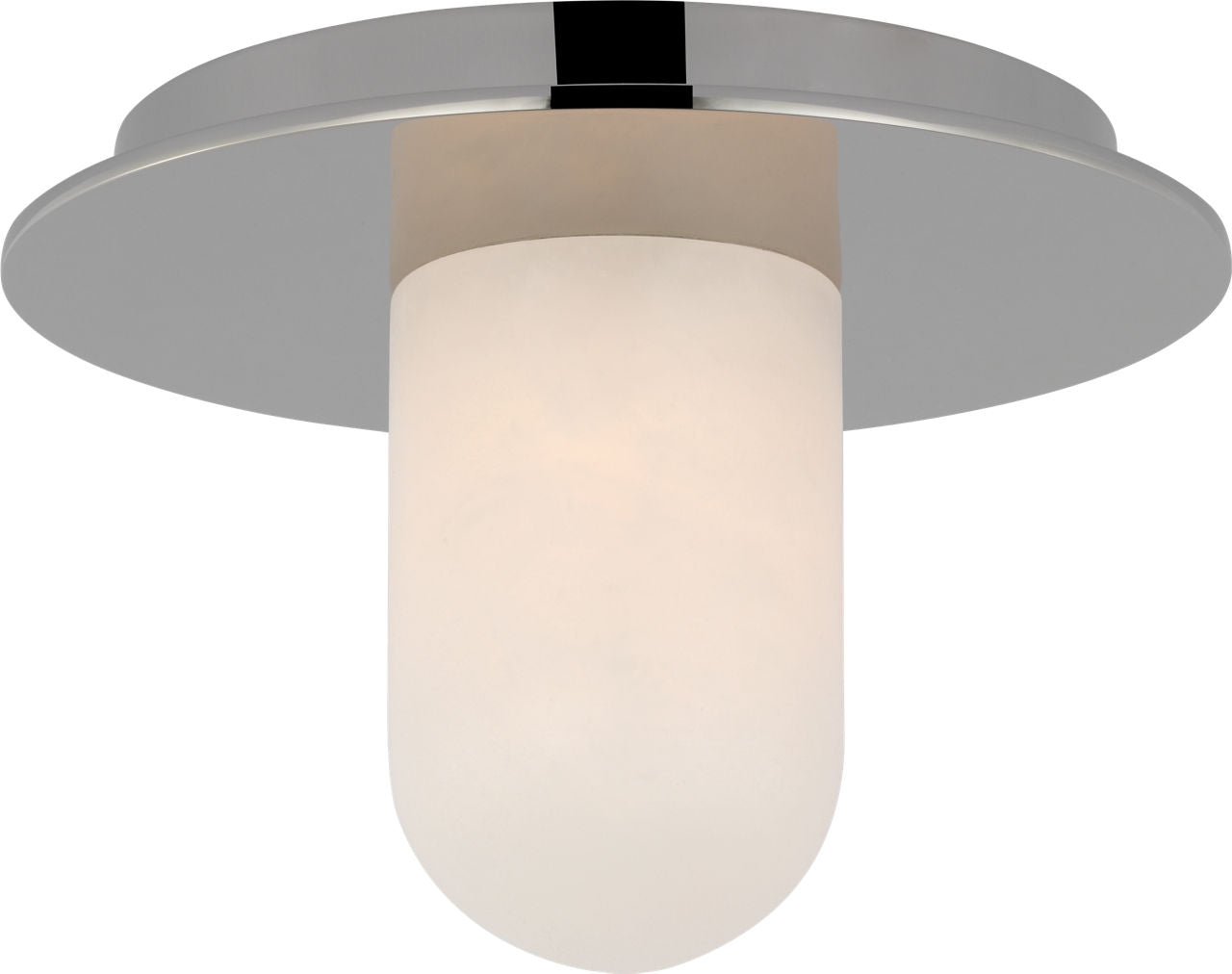 Fosse 6" Solitaire Flush Mount | Polished Nickel | Alabaster