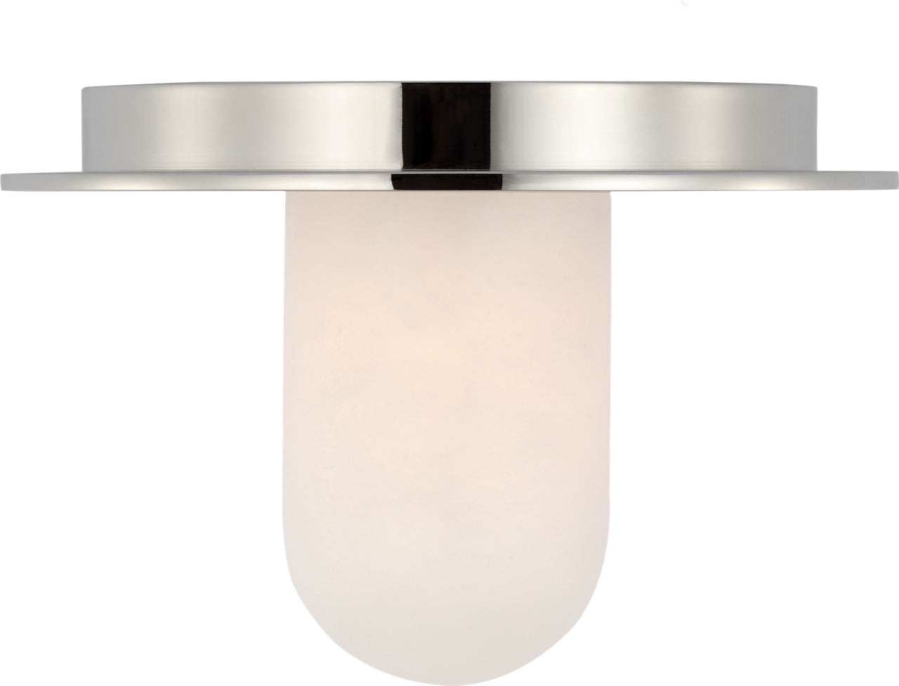 Fosse 6" Solitaire Flush Mount | Polished Nickel | Alabaster