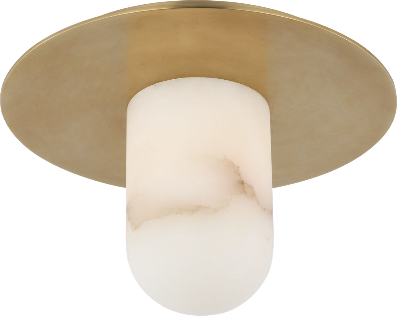 Fosse 8" Flush Mount | Antique-Burnished Brass | Alabaster