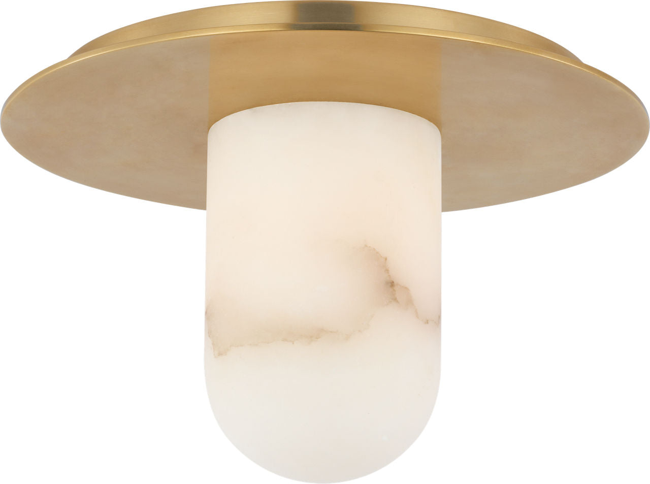 Fosse 8" Flush Mount | Antique-Burnished Brass | Alabaster