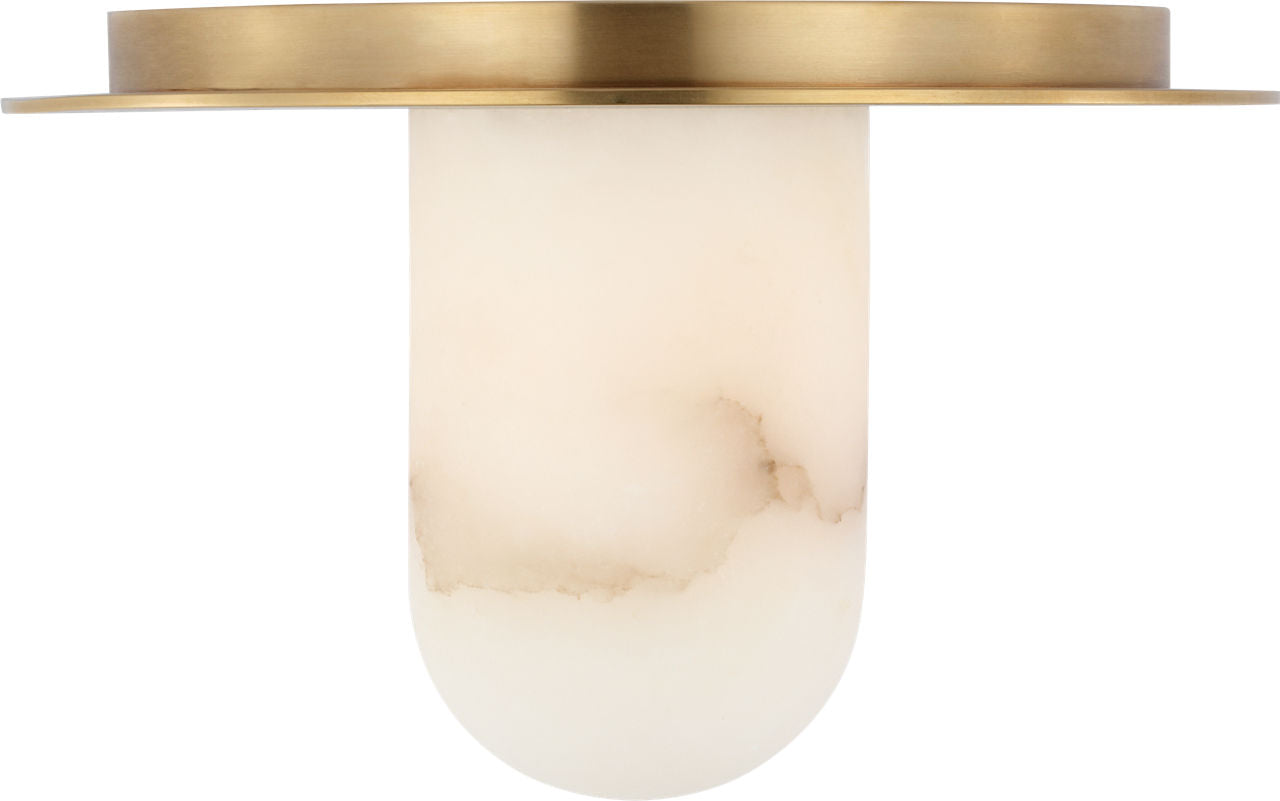 Fosse 8" Flush Mount | Antique-Burnished Brass | Alabaster