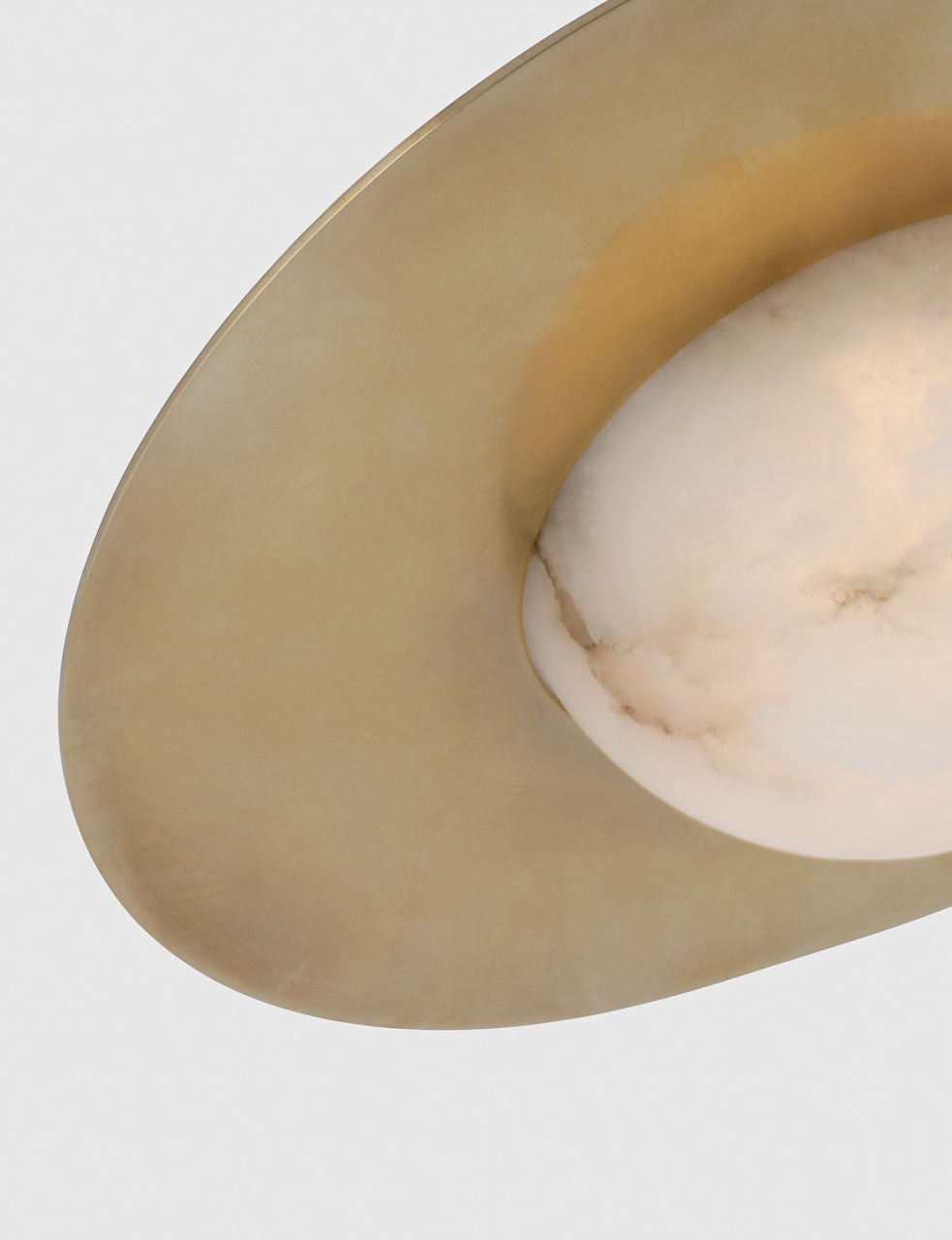 Fosse 15" Flush Mount | Antique-Burnished Brass | Alabaster