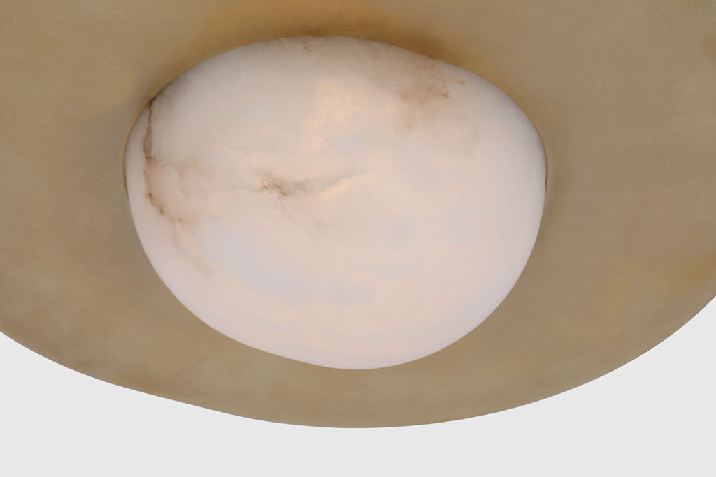 Fosse 15" Flush Mount | Antique-Burnished Brass | Alabaster