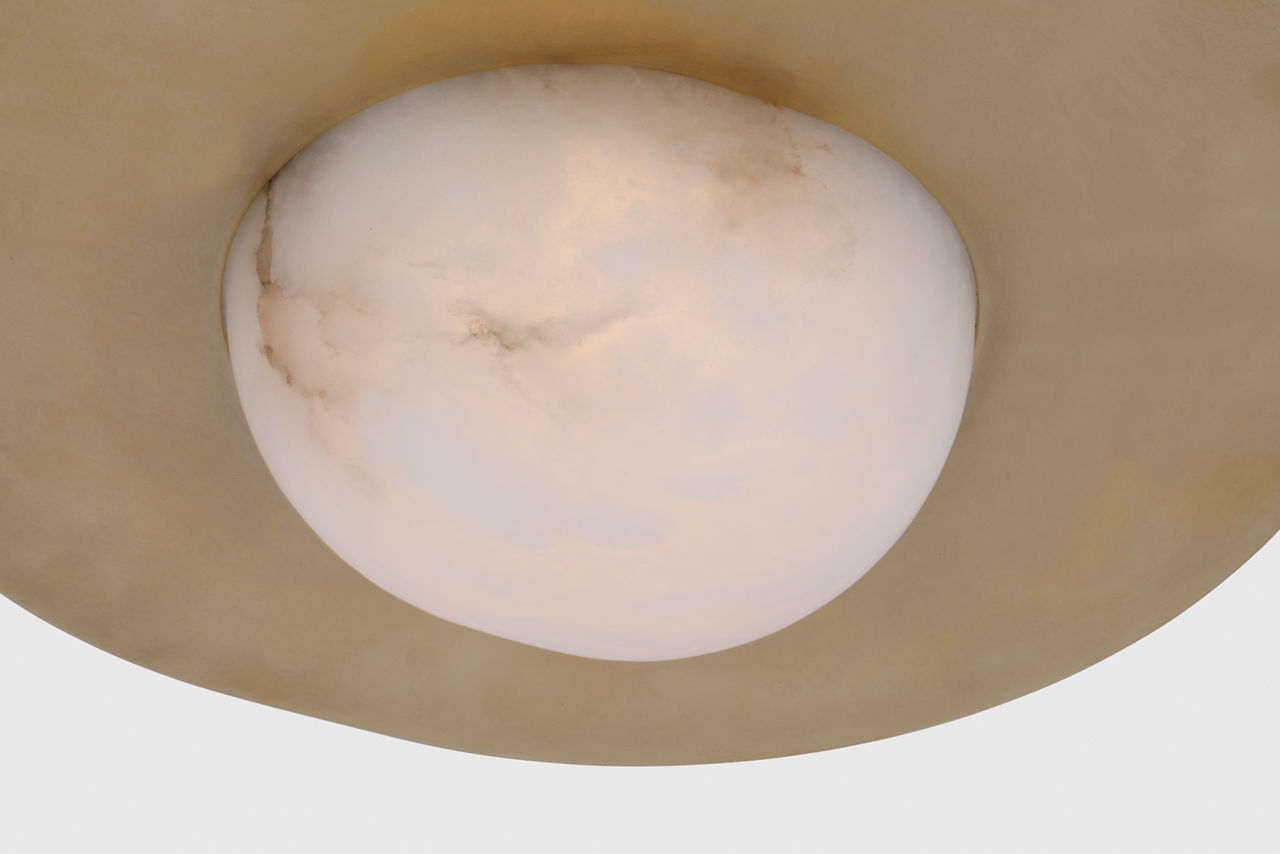 Fosse 15" Flush Mount | Antique-Burnished Brass | Alabaster