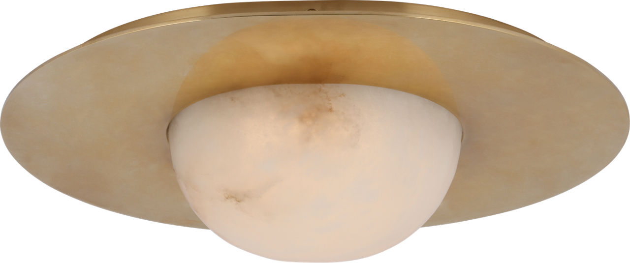 Fosse 15" Flush Mount | Antique-Burnished Brass | Alabaster