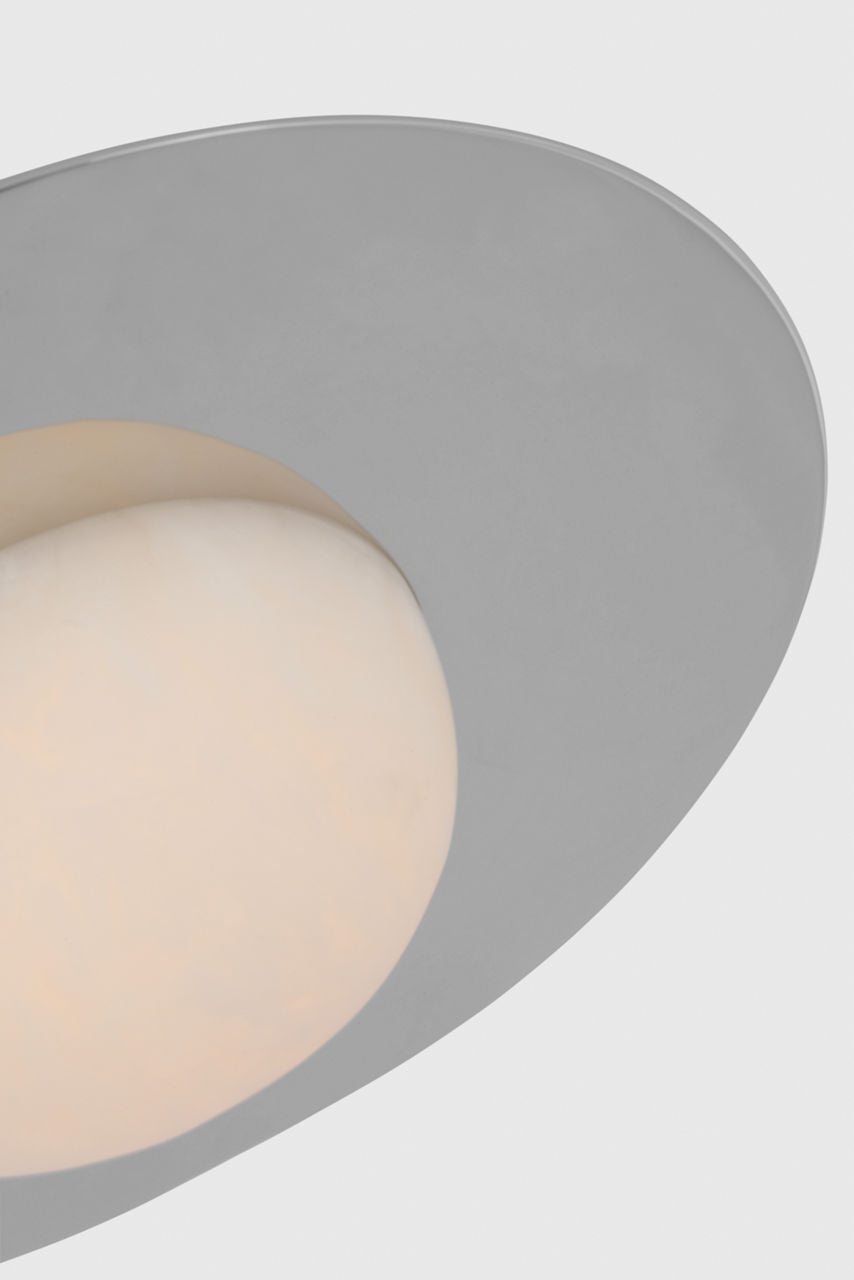 Fosse 15" Flush Mount | Polished Nickel | Alabaster