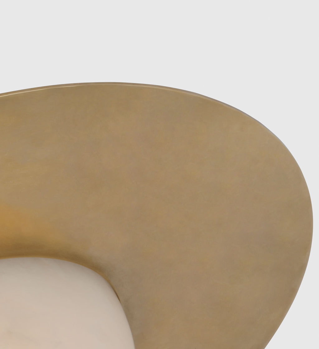 Fosse 21" Flush Mount | Antique-Burnished Brass | Alabaster
