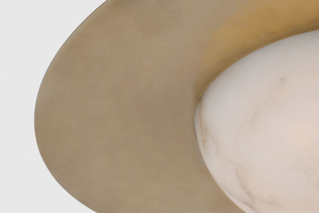 Fosse 21" Flush Mount | Antique-Burnished Brass | Alabaster