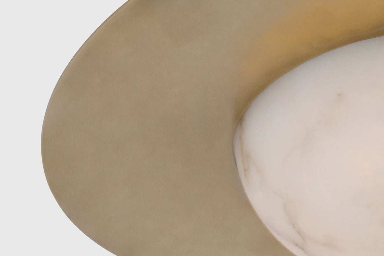 Fosse 21" Flush Mount | Antique-Burnished Brass | Alabaster