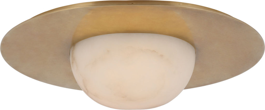 Fosse 21" Flush Mount | Antique-Burnished Brass | Alabaster