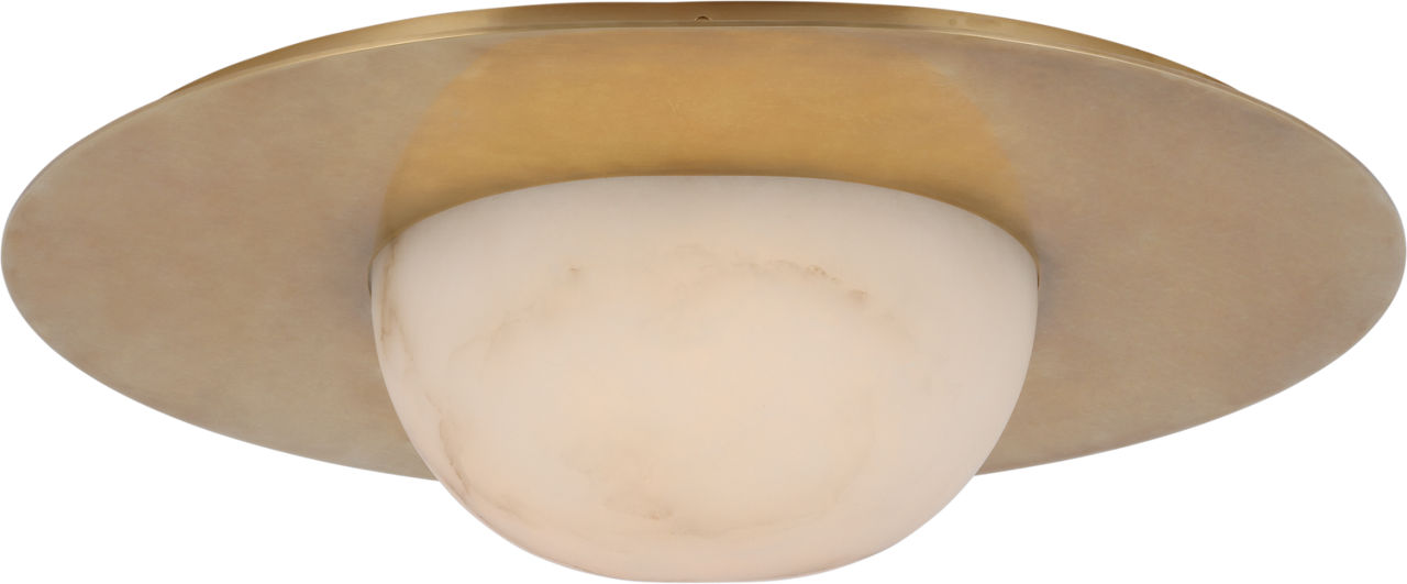 Fosse 21" Flush Mount | Antique-Burnished Brass | Alabaster