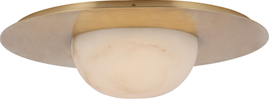 Fosse 21" Flush Mount | Antique-Burnished Brass | Alabaster