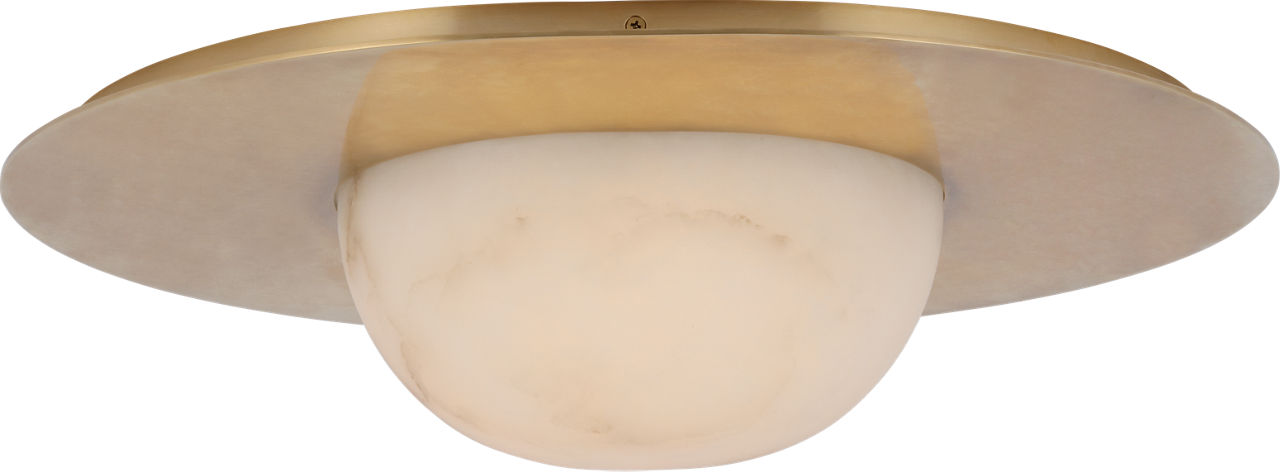 Fosse 21" Flush Mount | Antique-Burnished Brass | Alabaster
