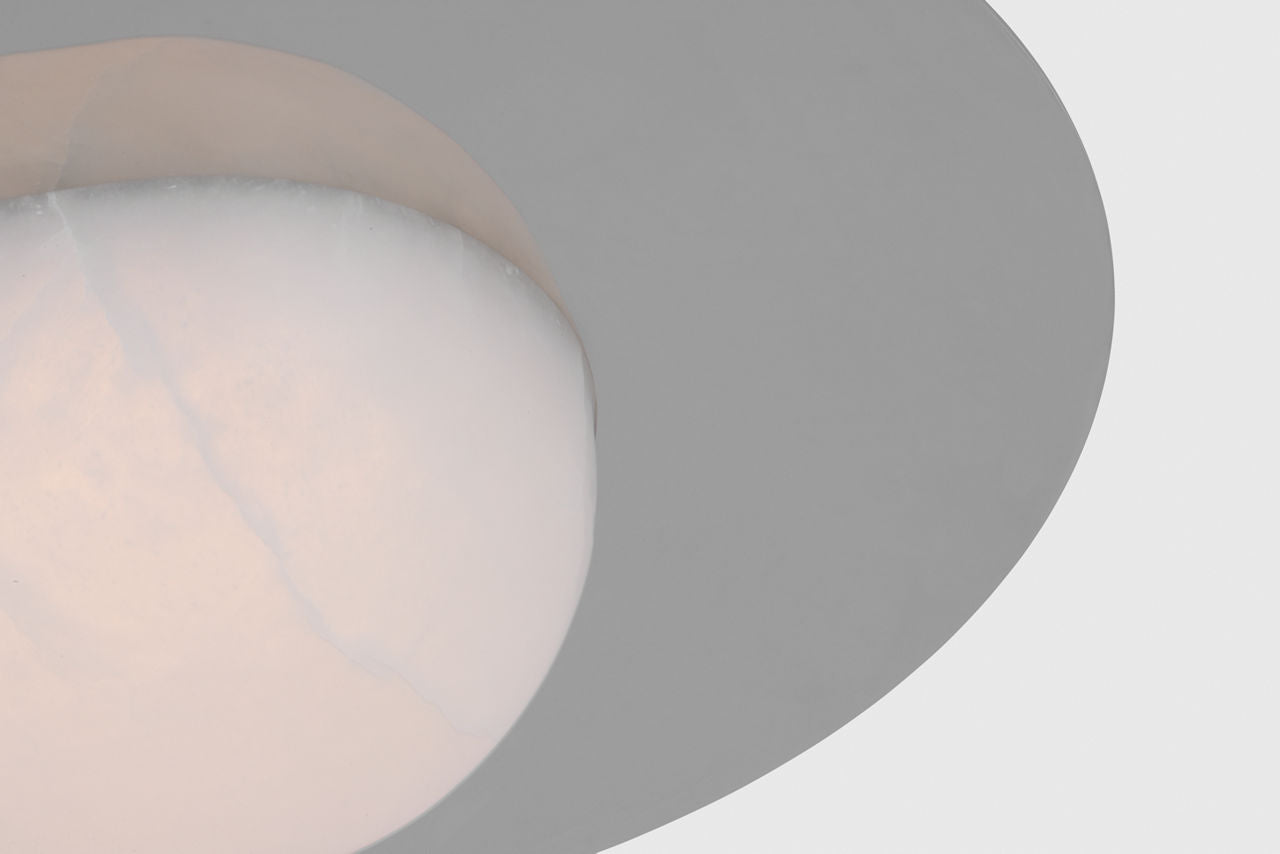 Fosse 21" Flush Mount | Polished Nickel | Alabaster
