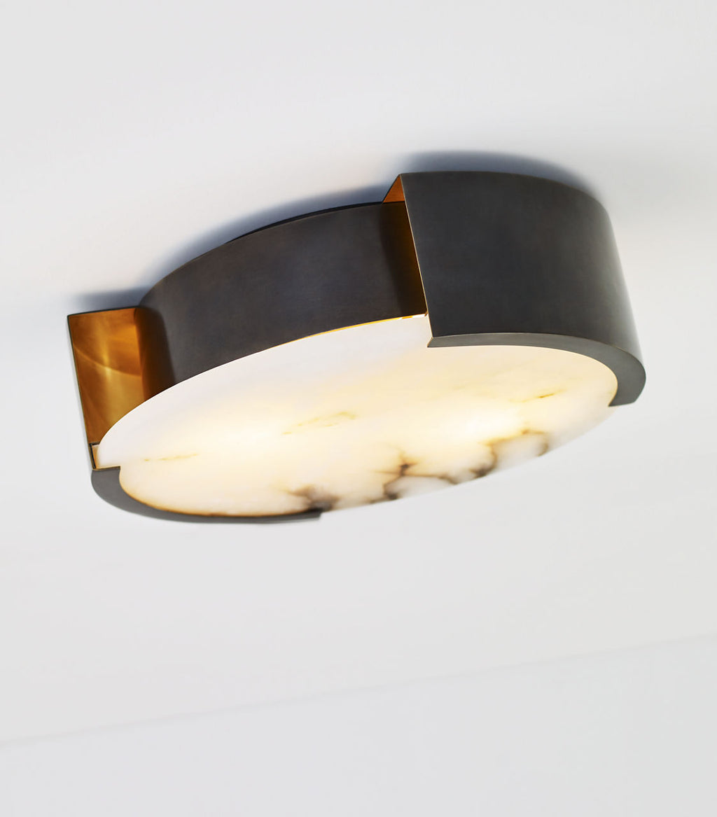 Melange Small Flush Mount | Bronze | Alabaster