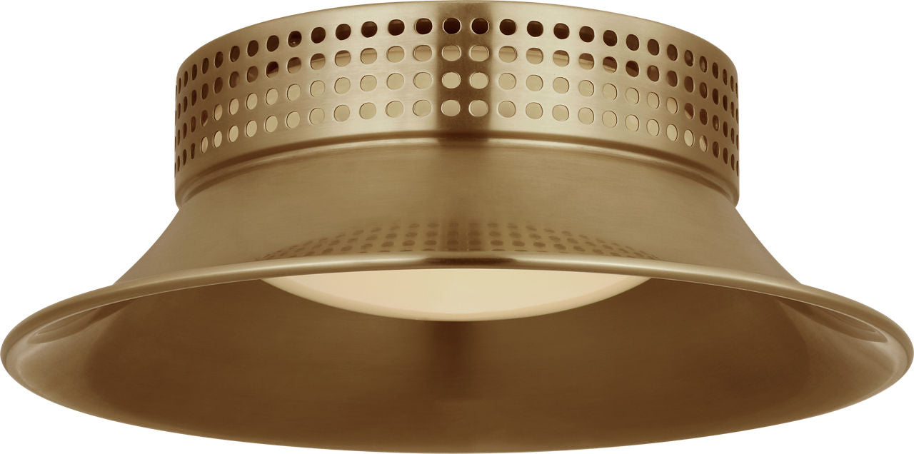 Precision 7" Flush Mount | Antique-Burnished Brass | White Glass