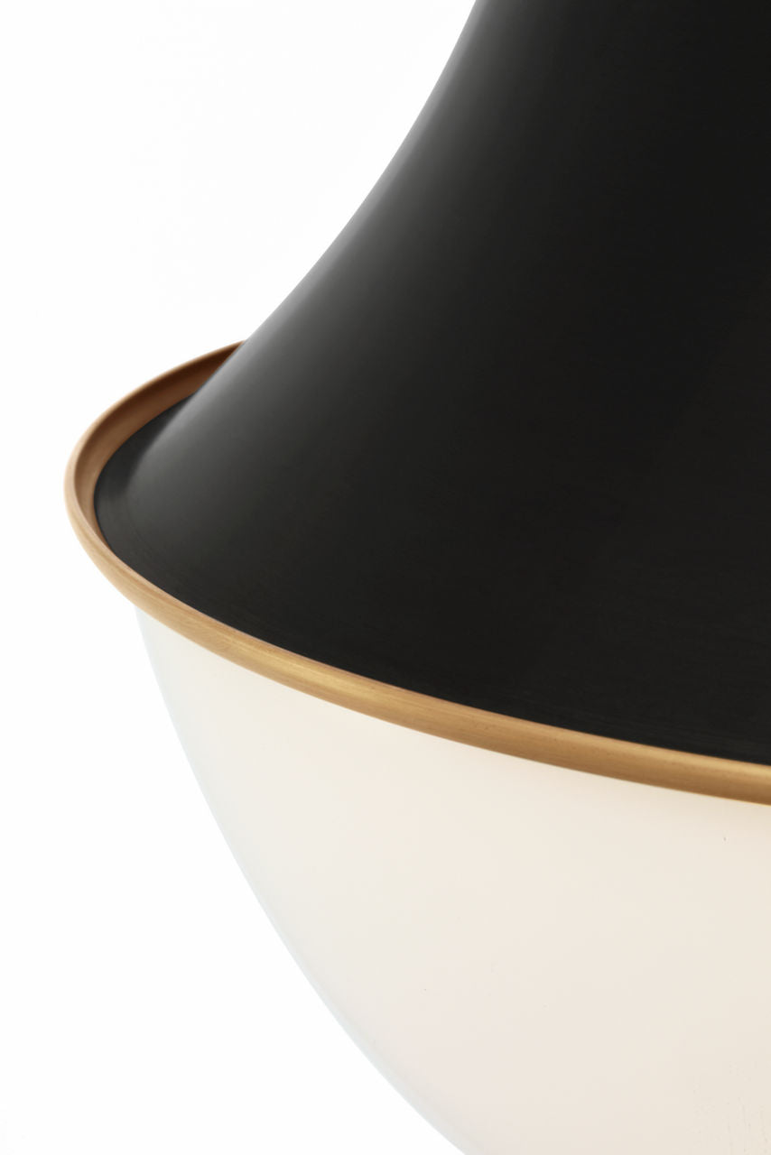Precision 9" Flush Mount | Antique-Burnished Brass and Bronze | White Glass